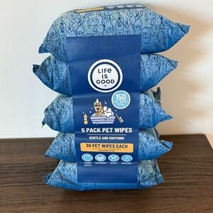 Life Is Good Blue Pet Wipes - 150 Count
